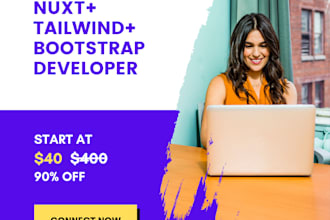 web design with nuxt and tailwind and bootstrap