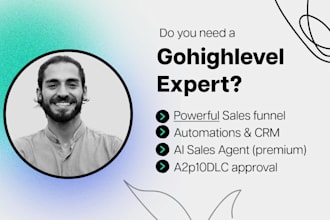 build gohighlevel website, ghl automation,  a2p10dlc, sale funnel, landing page