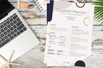 design, edit a professional resume or cv