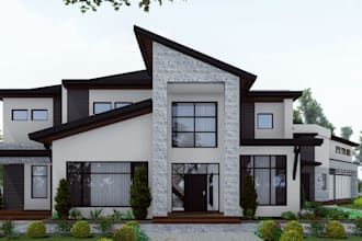make sketchup  architecture model and lumion rendering