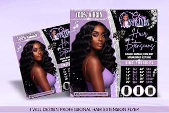 do hair, lash, nail extension, price list instagram post beauty flyer