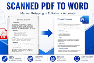 retype scanned PDF images and documents into editable word