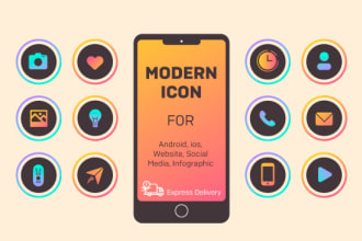 design modern app icon and button