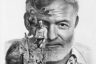 draw unique stylish pencil portrait