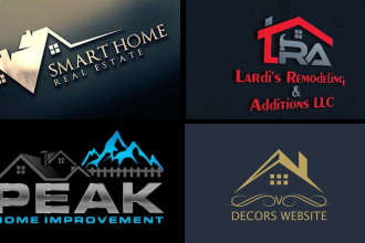 design home renovation, improvement, and woodwork logo