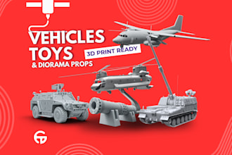 create 3d print ready models of vehicles, toys and diorama props
