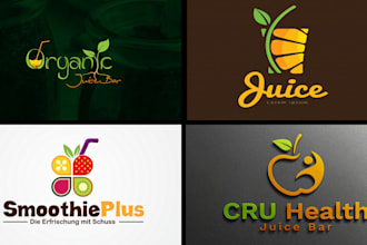 design elegant juice bar and beech cafe logo design