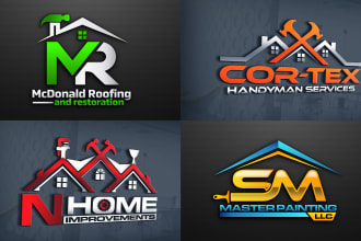 design outstanding handyman, home decor, home repair, roofing logo