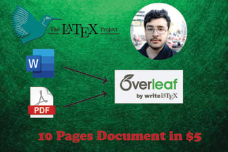 format and convert any document and assignment in latex overleaf