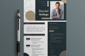 design professional resume, CV or modern cover letter template