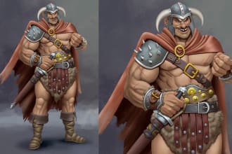 make dnd character design and card game illustration
