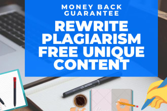rewrite plagiarism free quality content at low cost