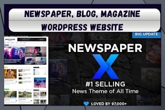 do eye catching   newspaper blog magazine  wordpress website by newspaper theme