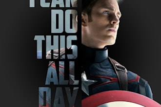 do a heroic like portrait with a quote