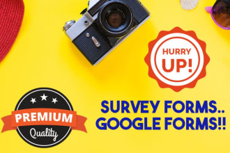 create attractive google form, online survey, polls etc