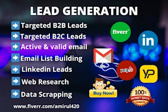 do targeted b2b lead generation job with email list
