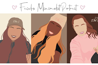 design faceless minimalist portrait illustration