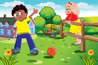 draw children story book illustration