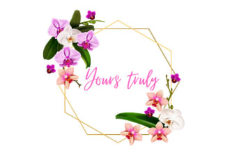 design feminine flower logo with watercolor