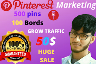 create 50 boards, 500 pins, pinterest marketing