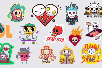 illustrate sticker or decal