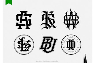 design hand draw custom initial monogram logo