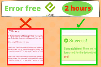 fix edit errors in  epub mobi formatting ebook for lulu ingramspark smashwords