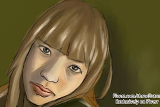 create hand drawn portrait in this style from your picture
