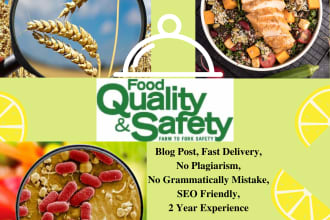 be provide you perfect assignments on food quality and safety