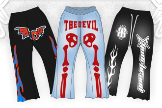 create flare pants clothing brand design