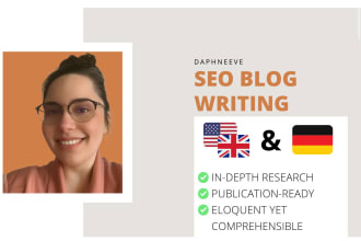 write a SEO blog post in english or german for you