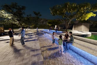 design your landscape or outdoor environment, 3d modeling, image rendering