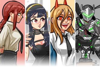 draw pfp avatar anime art, oc, vtuber art and fanart