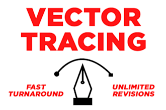 vectorize image to vector logo by manual vector tracing