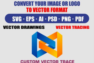 convert logo or icon to svg, ai, PDF, , eps, PSD in very short time