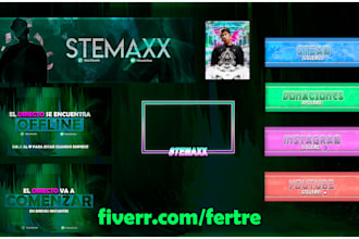 animate twitch screens, logo, overlay, panels, and alerts