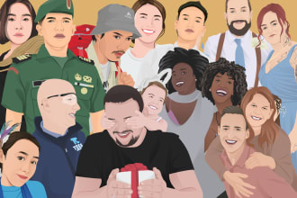 draw a photo of your family or friends in cartoon style