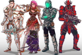 draw 2d sprite, fantasy game art, dnd, and character design