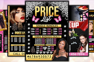 design beauty salon, fashion, promo flyer and price list