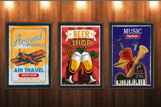 create a custom retro vintage poster for your brand or business