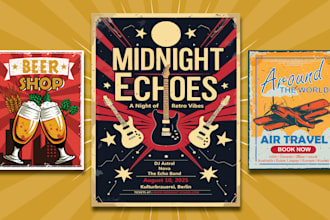 create a custom retro vintage poster for your event  or business