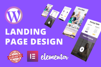 build elementor pro landing page or wordpress landing page design