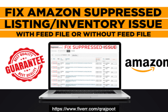 fix amazon suppressed listing inventory with feed file or without feed file