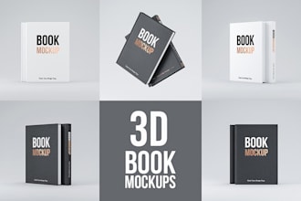 create professional 3d book cover mockup, ebook cover mockup