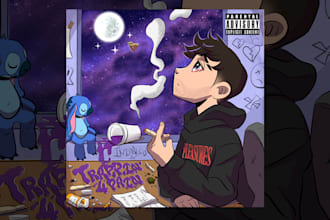 create hip hop cartoon cover art