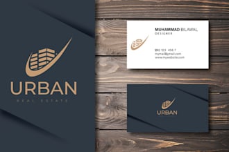 design  minimal company logo and business card combo