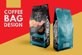 do unique coffee bag and product label design