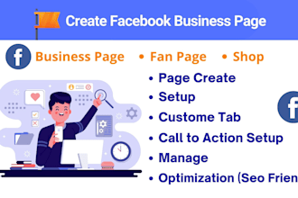 create and set up a facebook business page and fan page