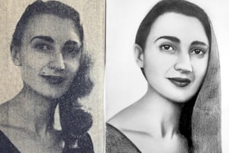 draw and sketch portrait from old and blurry pictures