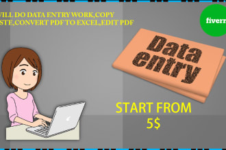 do fast accurate data entry, web research and copy paste